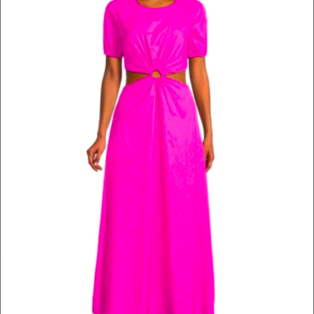 Gorgeous Vibrant Pink Staud Calypso cut out dress - brand new with tags